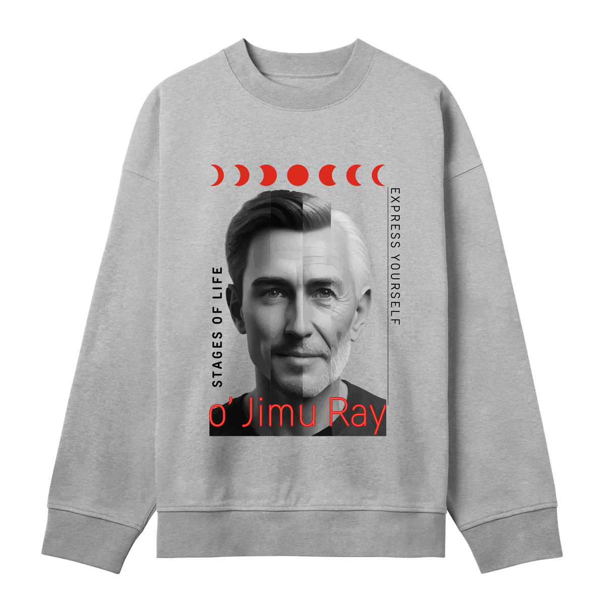 The Face of Time: o' Jimu Ray's Evolution - Grey melange men - Sweatshirts