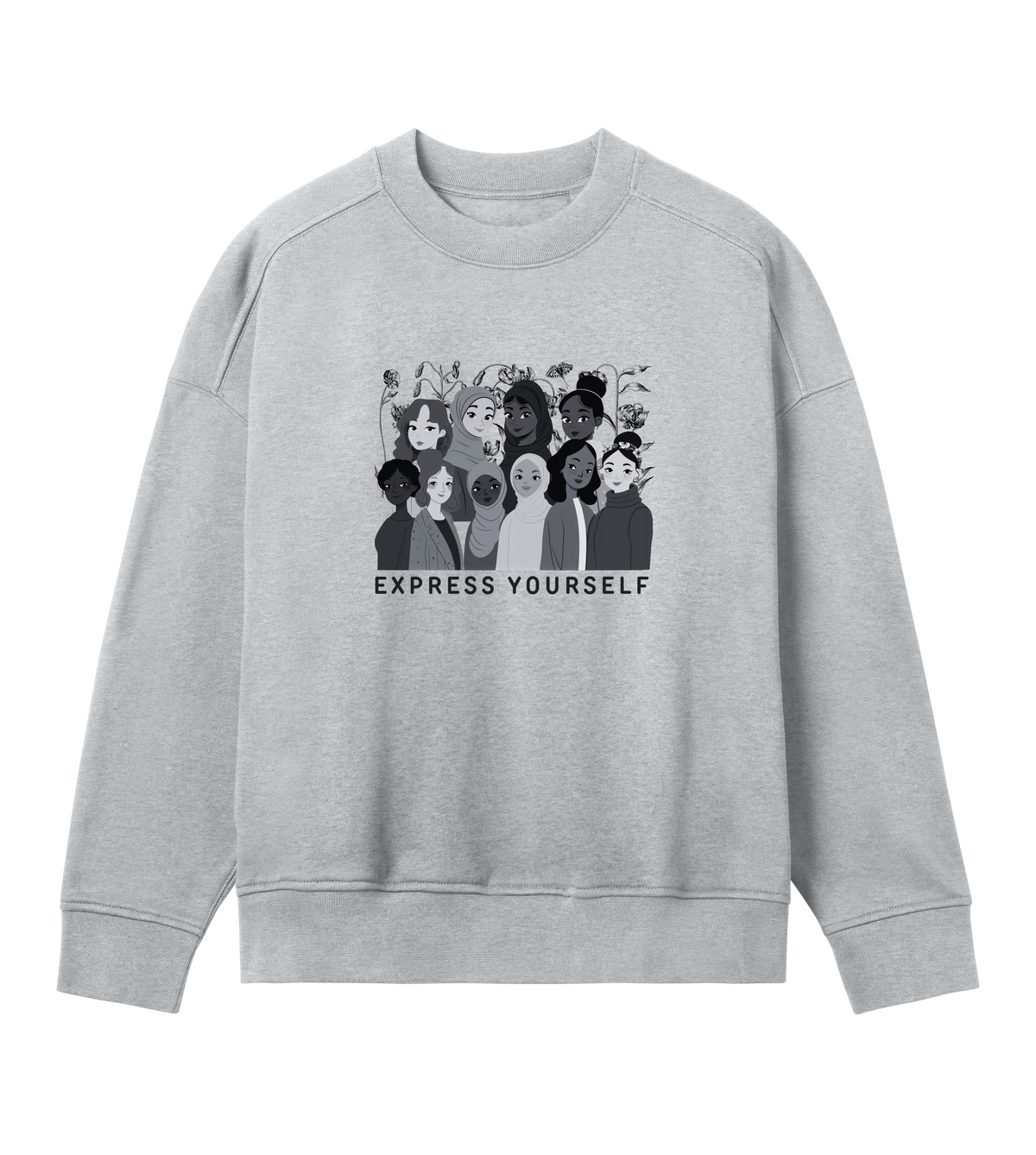 Empowered and Expressive - Oversized Sweatshirt - Grey melange women - Sweatshirts