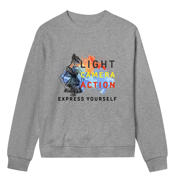 Lights, Camera, Action - Bold Expression Sweatshirt - Grey melange women - Sweatshirts