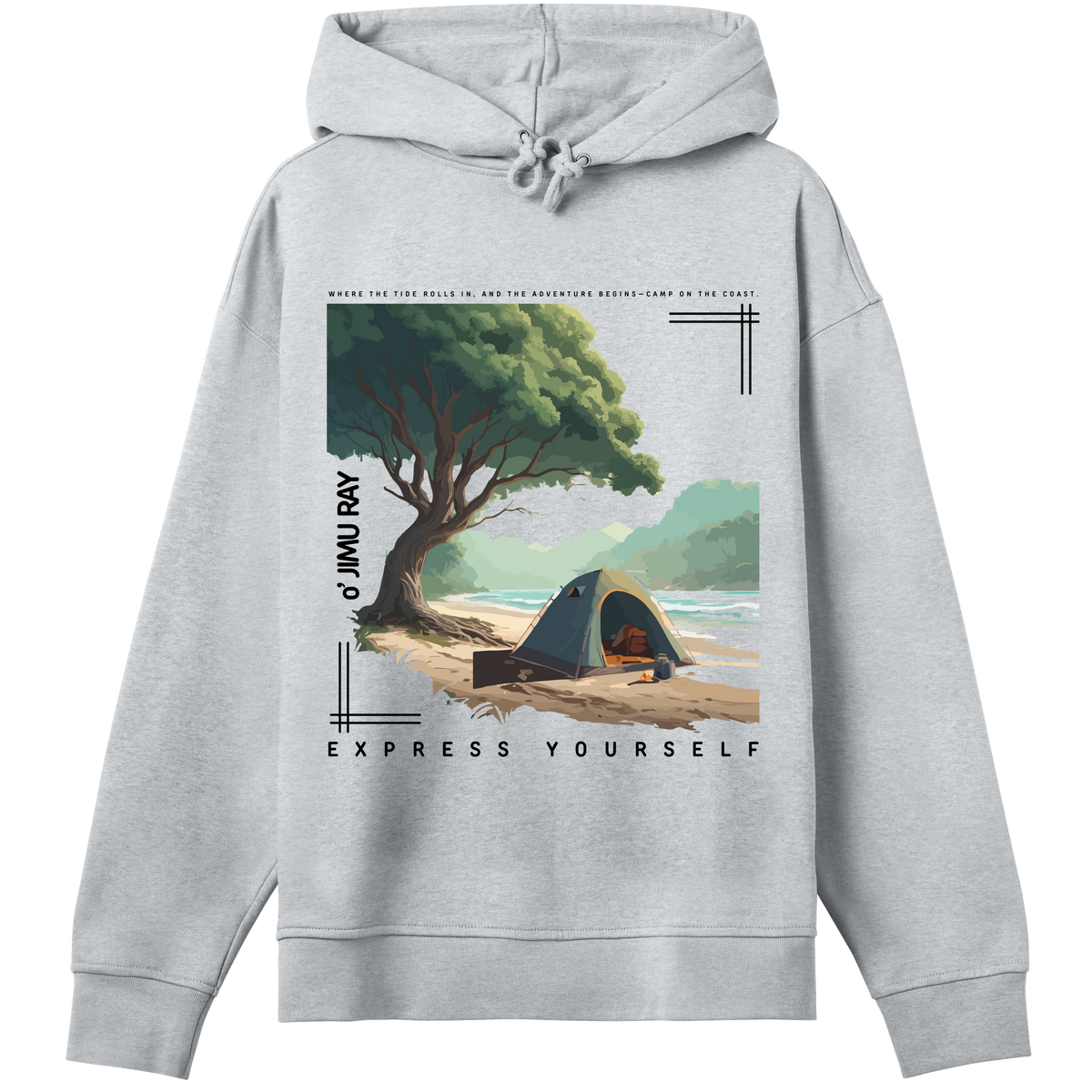 Serene Escape - Nature's Retreat Hoodie - Grey melange women - Hoodies