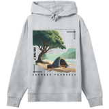 Serene Escape - Nature's Retreat Hoodie - Grey melange women - Hoodies