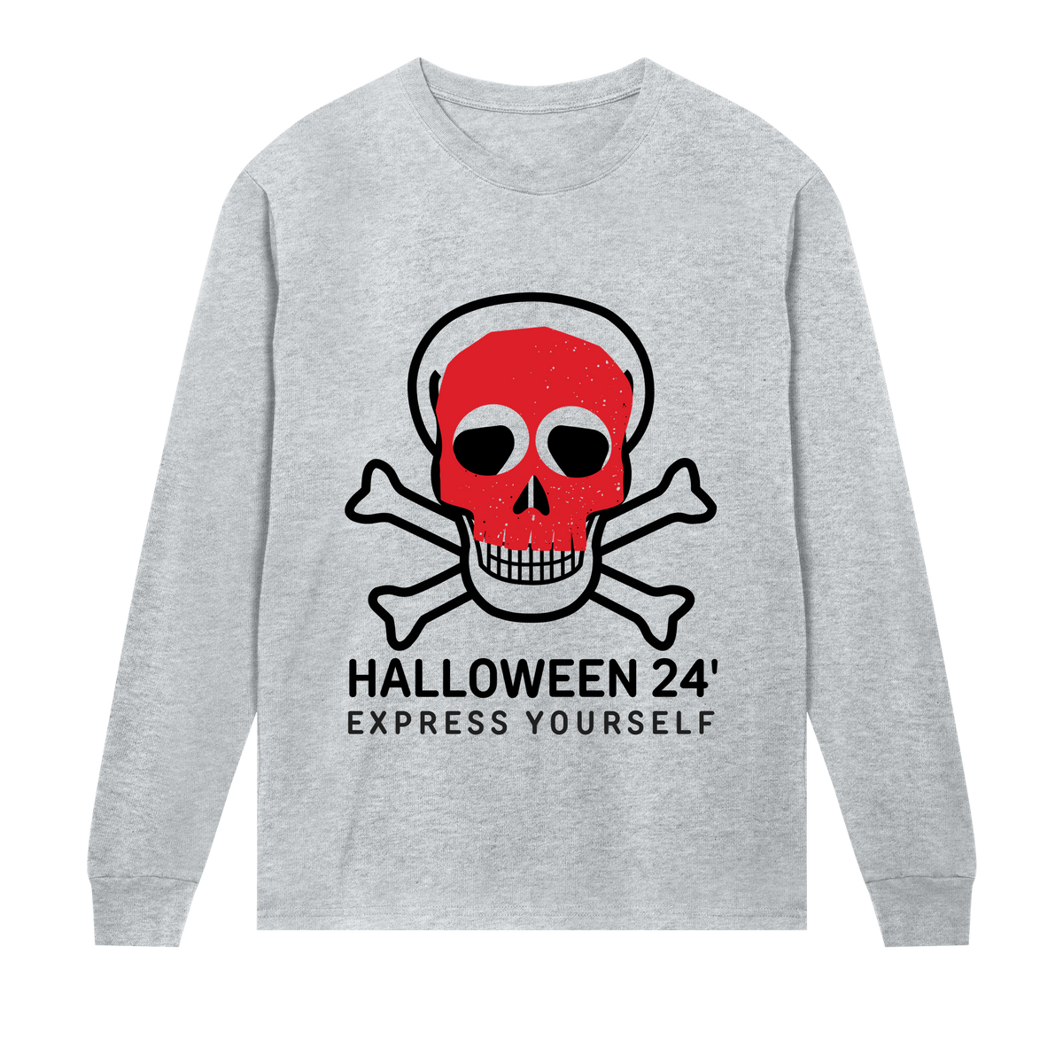 Edgy Skull - Stylish Design - Grey melange men - Long Sleeve T-shirts