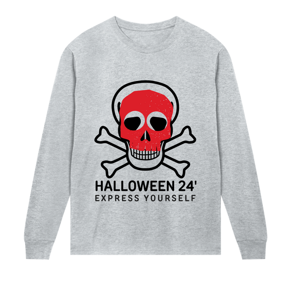 Edgy Skull - Stylish Design - Grey melange men - Long Sleeve T-shirts