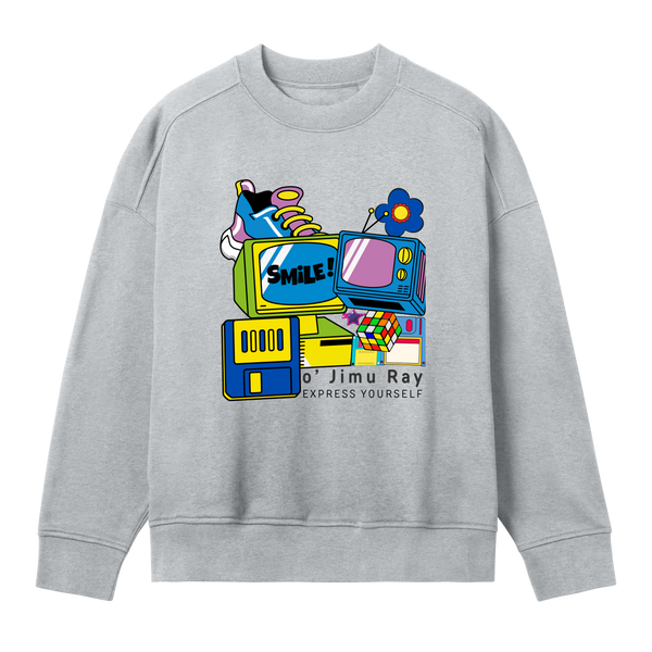 Vintage Pop Culture Sweatshirt - Grey melange women - Sweatshirts