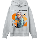 Stylish Exploration - Hoodie for the Bold and Brave - Grey melange women - Hoodies