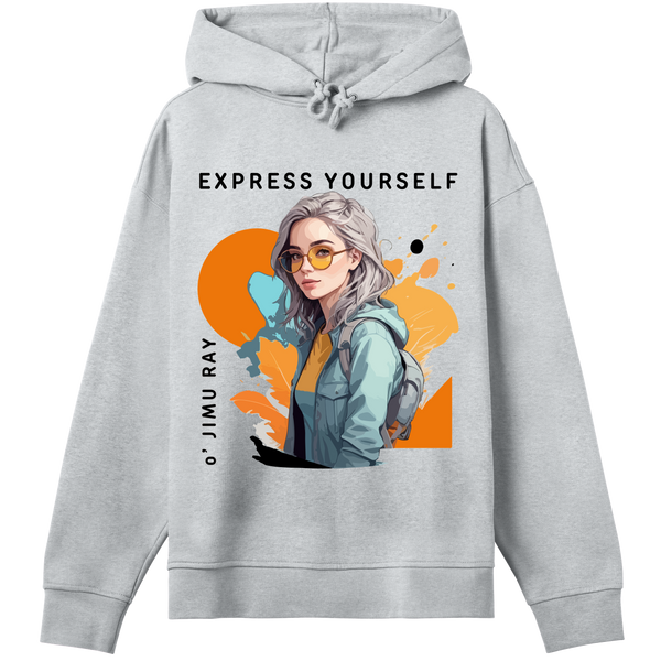 Stylish Exploration - Hoodie for the Bold and Brave - Grey melange women - Hoodies