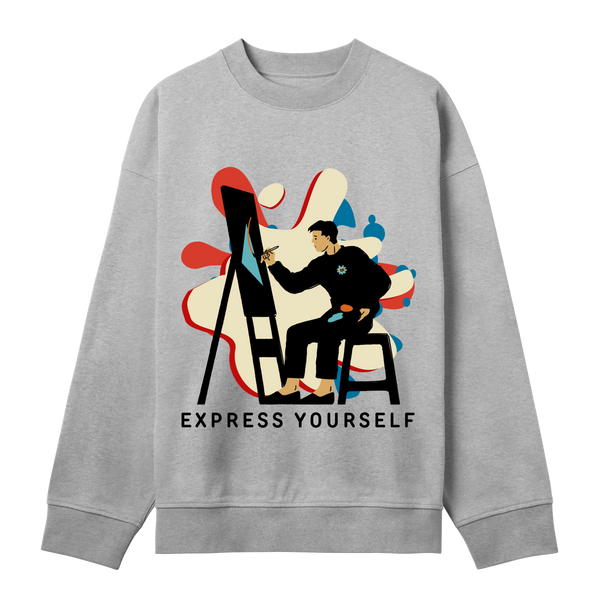 Creative Vibes Boxy Sweatshirt - Grey melange men - Sweatshirts