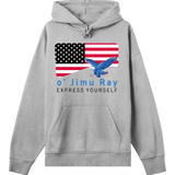 American Eagle Boxy Hoodie - o' Jimu Ray - 4th July Special - Grey melange men - Hoodies