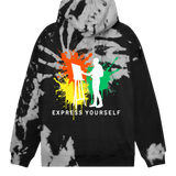 Artistic Expression - Boxy Hoodie - Grey tie dye men - Hoodies