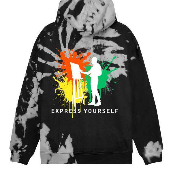 Artistic Expression - Boxy Hoodie - Grey tie dye men - Hoodies