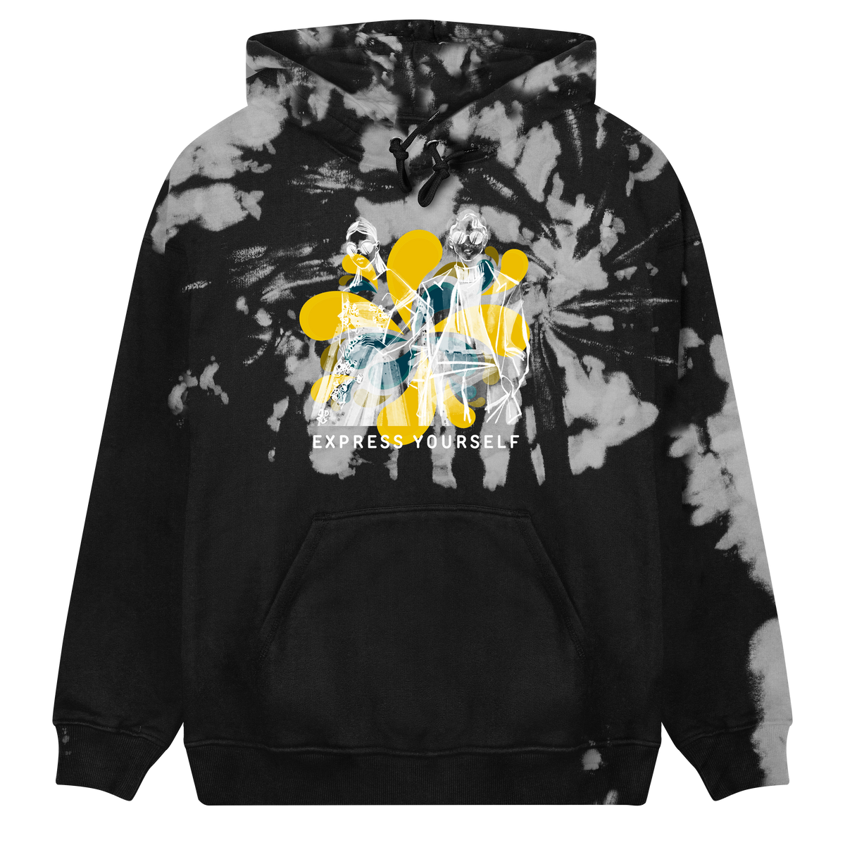 Artistry Unleashed - Boxy Hoodie - Grey tie dye men - Hoodies