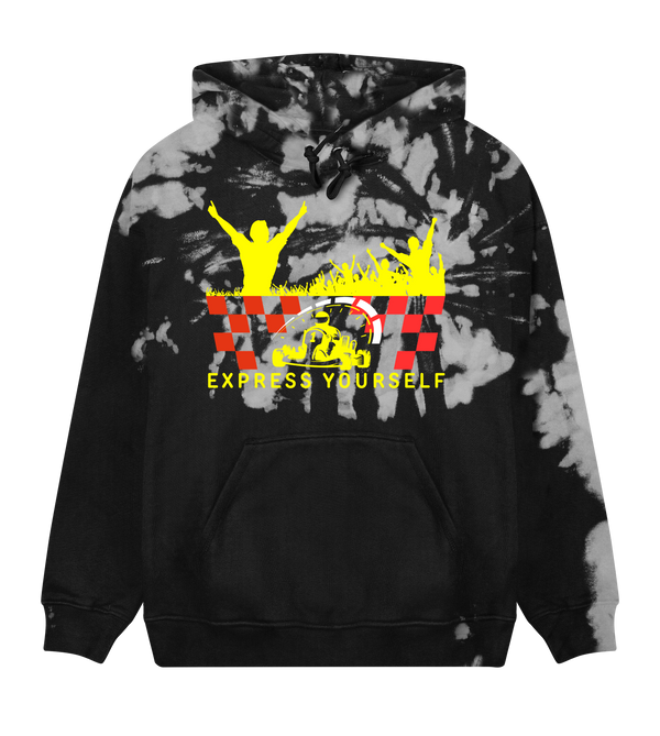Checkered Victory - Express Yourself - Grey tie dye men - Hoodies