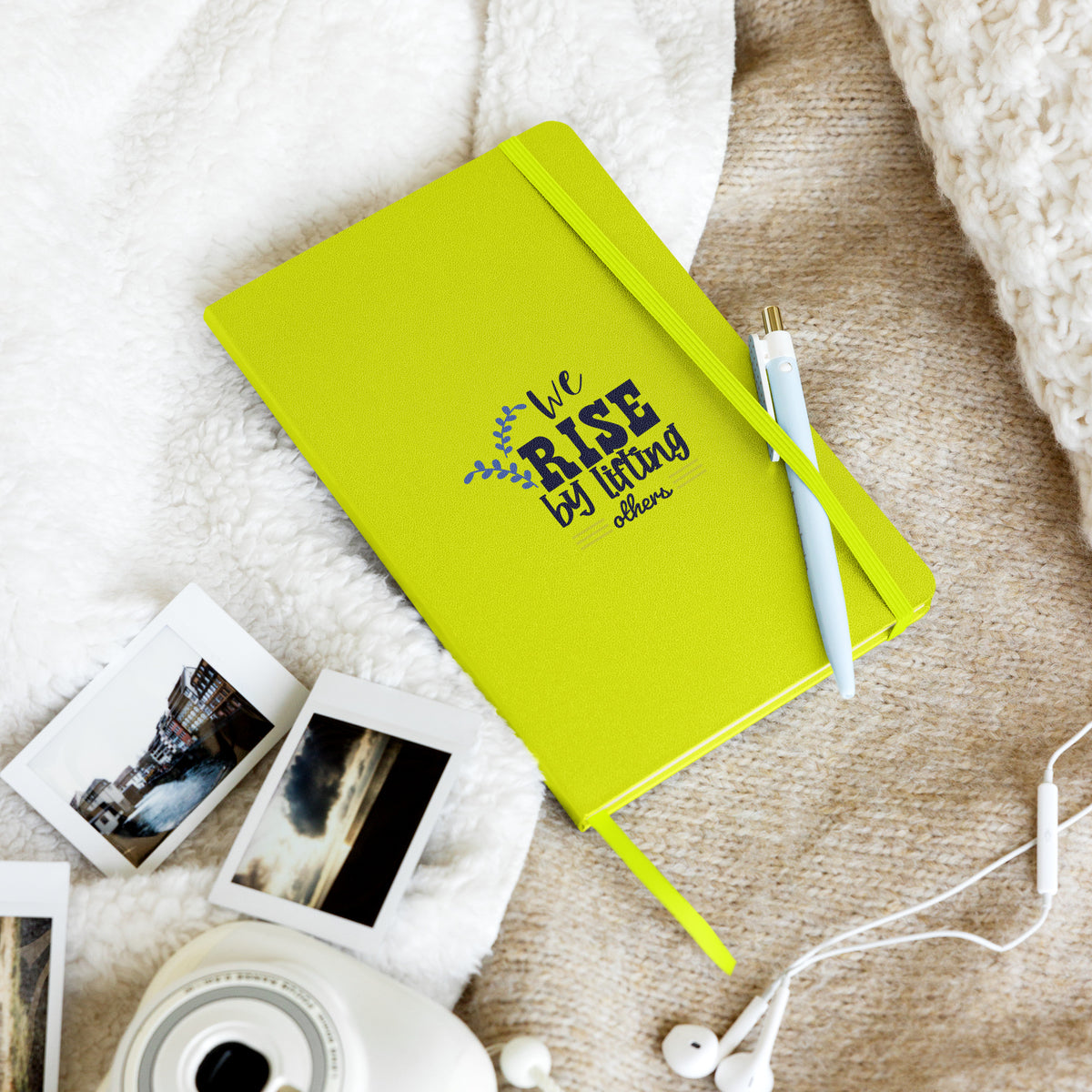 Hardcover bound notebook - Lime -