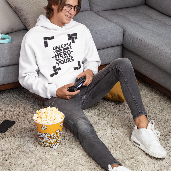 Pixelated Heart Hoodie – A Nostalgic Tribute for Game Lovers - - Hoodies