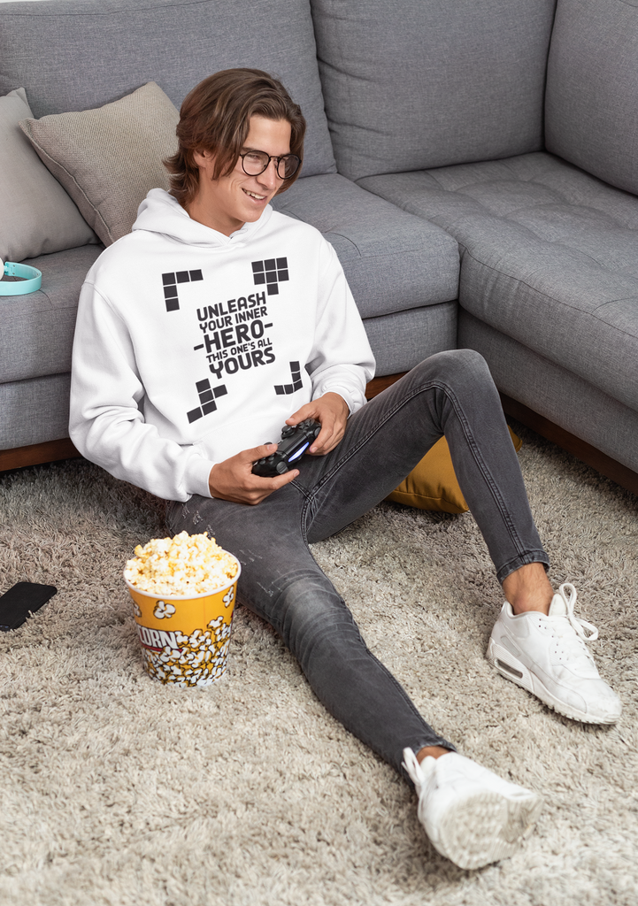 Pixelated Heart Hoodie – A Nostalgic Tribute for Game Lovers - - Hoodies