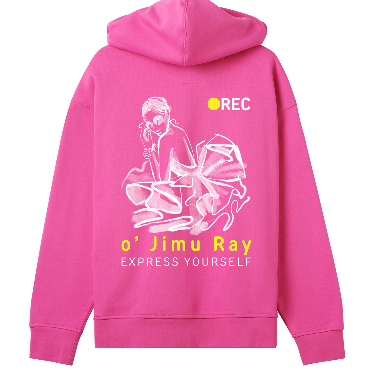 Expressive Elegance - Oversized Comfort - Hyper pink women - Hoodies