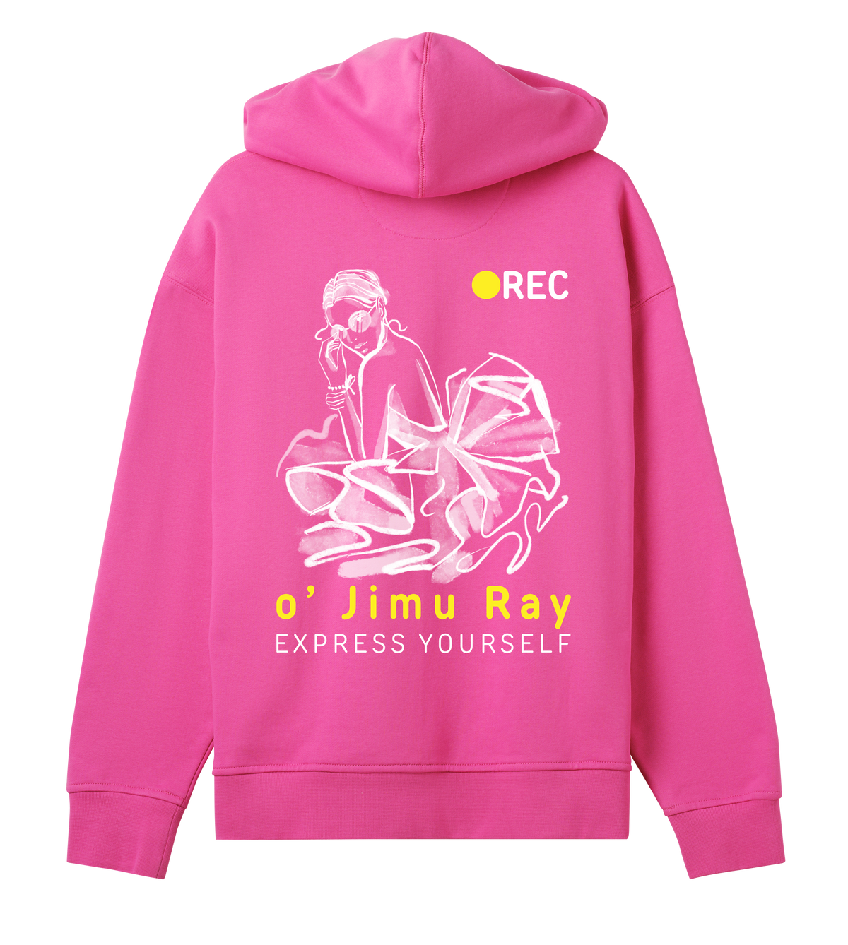 Expressive Elegance - Oversized Comfort - Hyper pink women - Hoodies