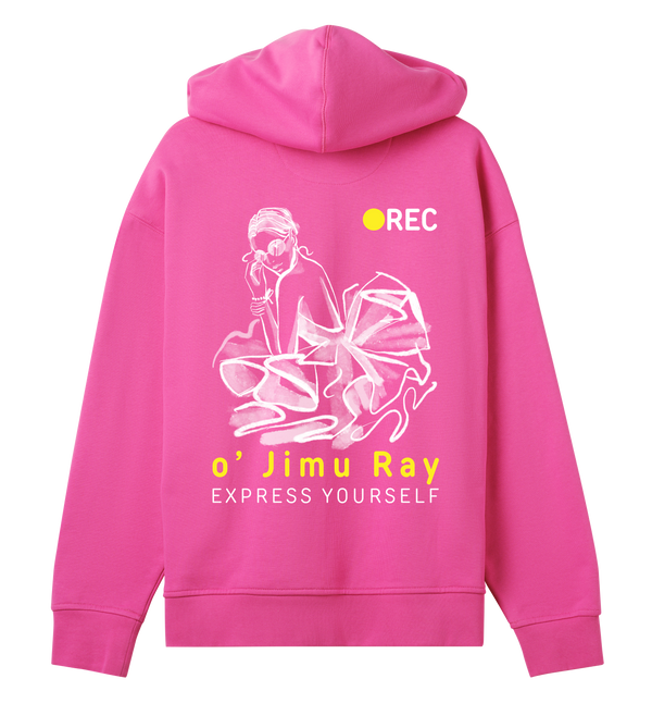 Expressive Elegance - Oversized Comfort - Hyper pink women - Hoodies