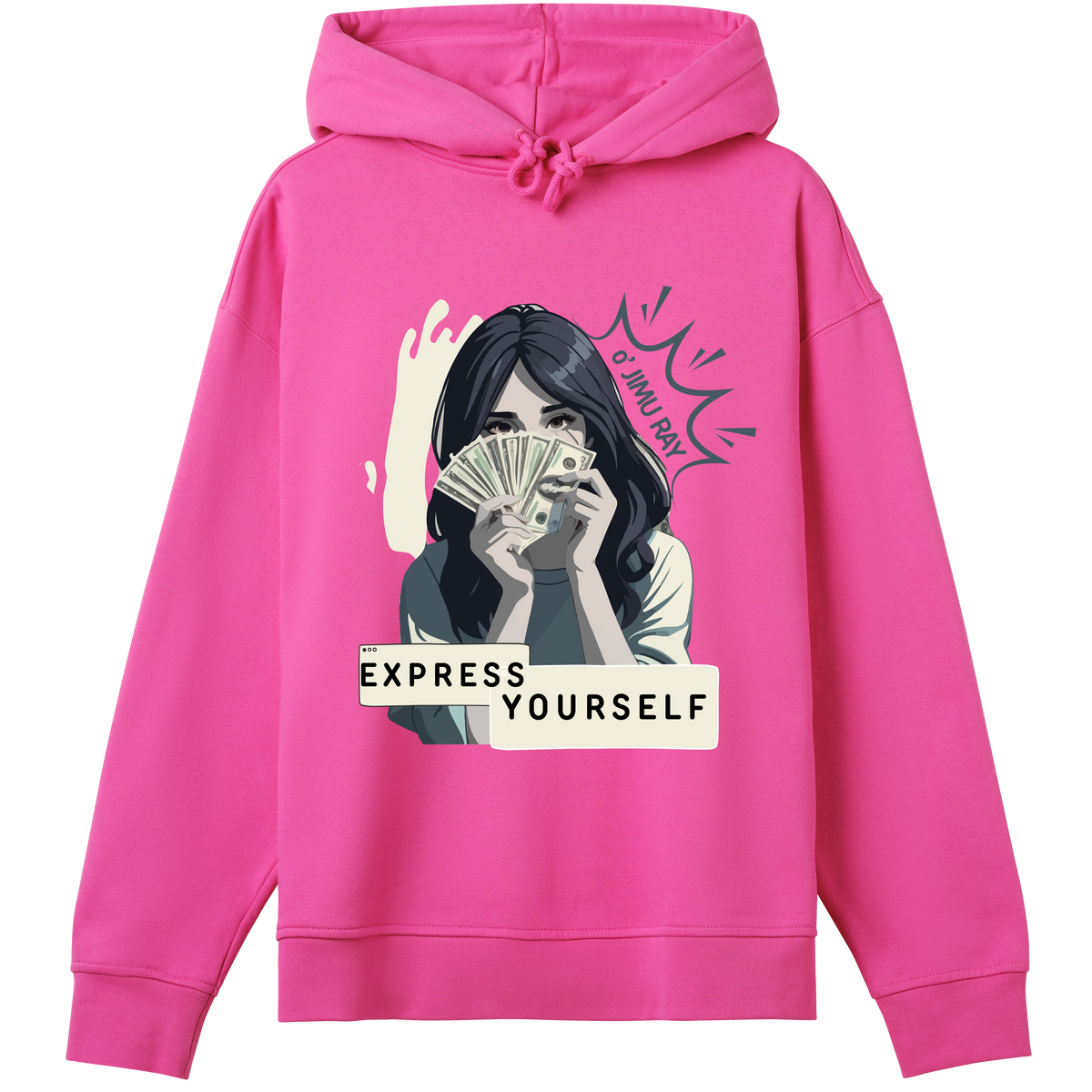 Wealthy Vibes - Flaunt Your Success in Style - Hyper pink women - Hoodies