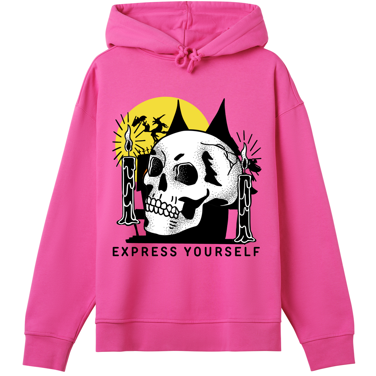 Witching Hour - Bold Skull Motif - Hyper pink women - Hoodies