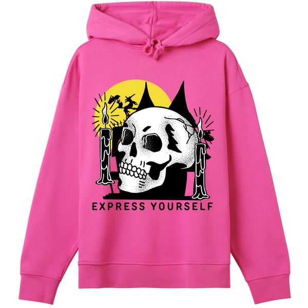 Witching Hour - Bold Skull Motif - Hyper pink women - Hoodies