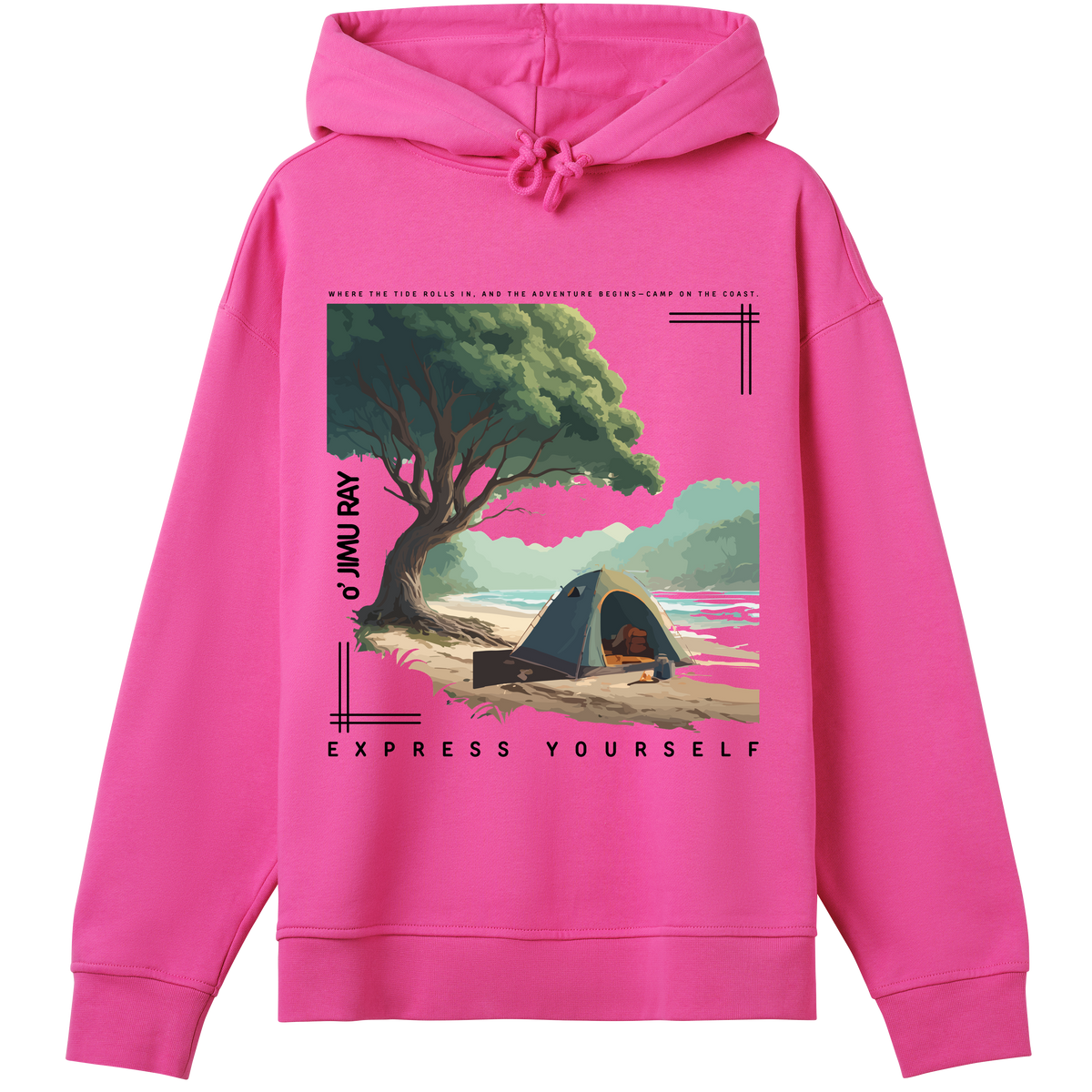 Serene Escape - Nature's Retreat Hoodie - Hyper pink women - Hoodies