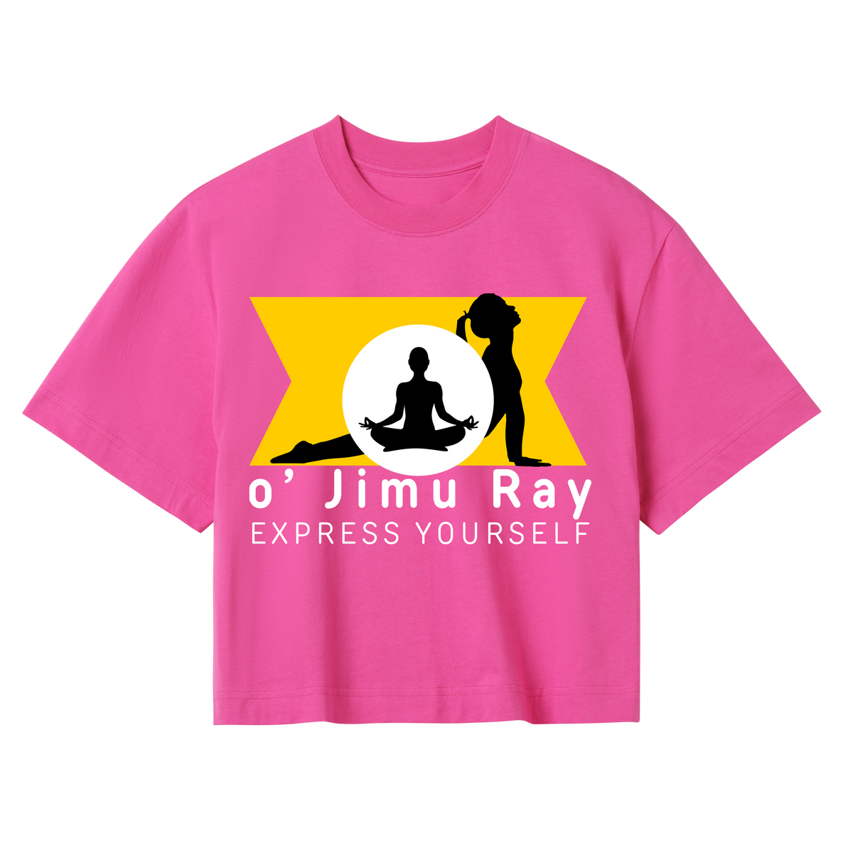 Bold Serenity - Yoga-Inspired Crop Top - Hyper pink women - Crop Tops