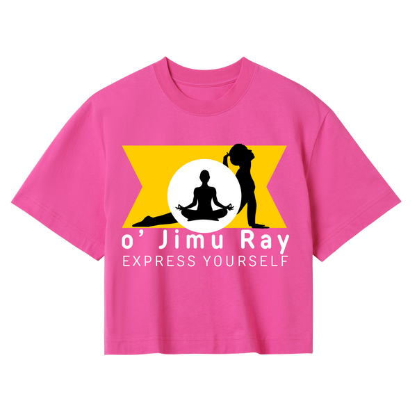 Bold Serenity - Yoga-Inspired Crop Top - Hyper pink women - Crop Tops