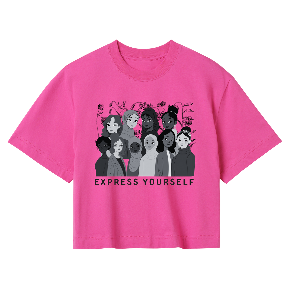 Unity in Diversity - Express Yourself Crop Top - Hyper pink women - Crop Tops