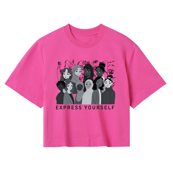 Unity in Diversity - Express Yourself Crop Top - Hyper pink women - Crop Tops