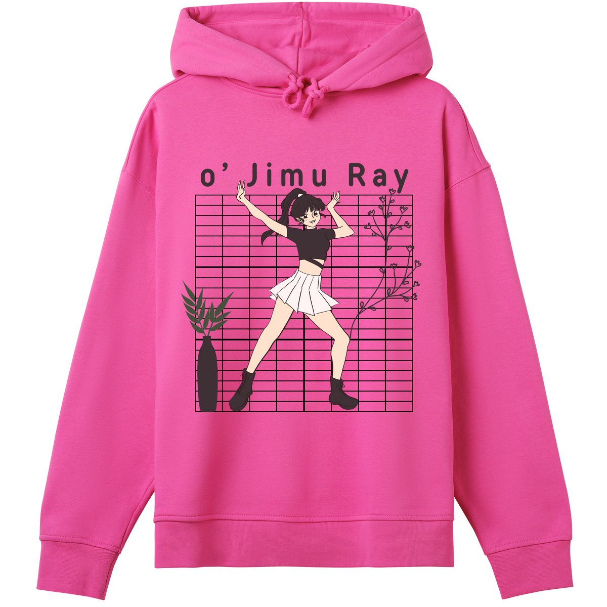 Anime Flair - Bold Style Statement Hoodie - Hyper pink women - Hoodies