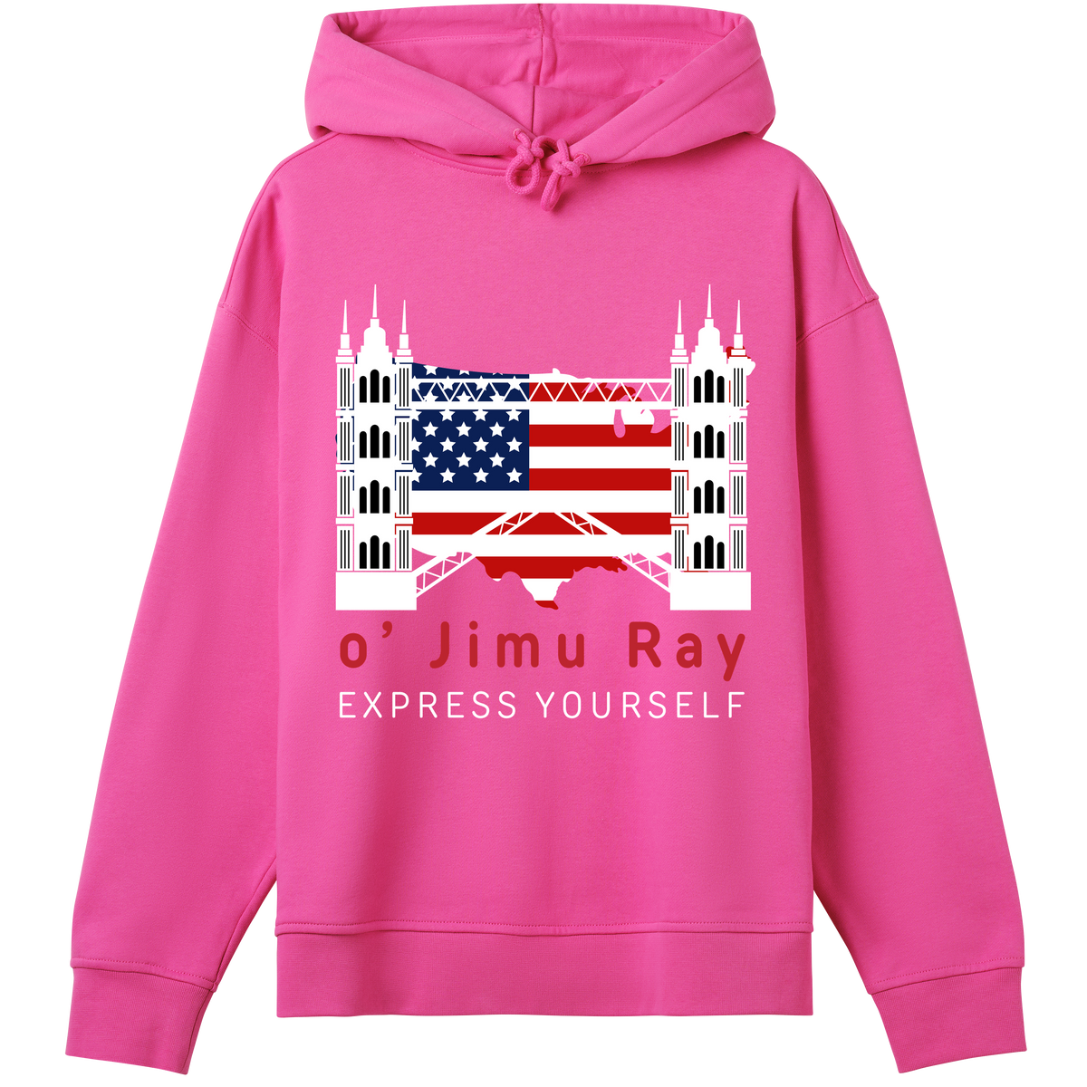 Patriotic Build - o' Jimu Ray Liberty Hoodie - Hyper pink women - Hoodies