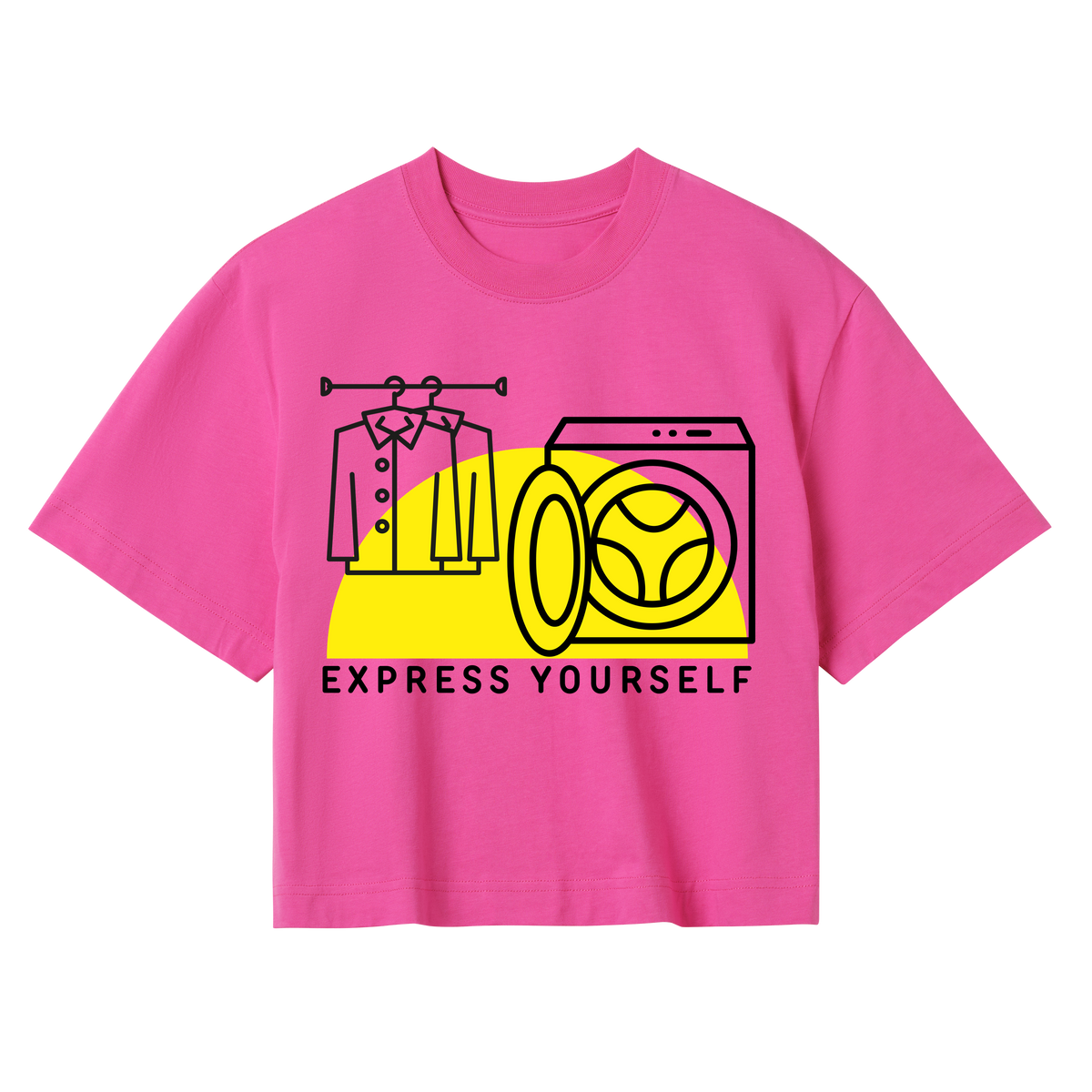 Minimalist Edge - Fashion Forward Crop Top - Hyper pink women - Crop Top