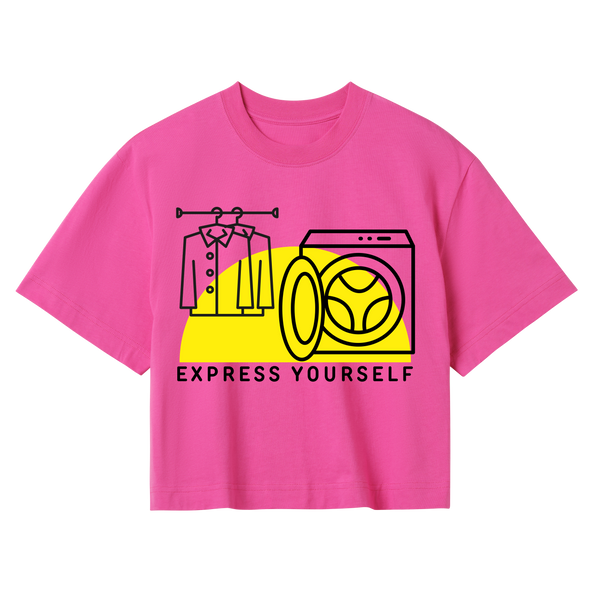 Minimalist Edge - Fashion Forward Crop Top - Hyper pink women - Crop Top