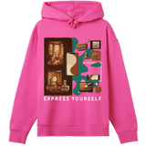 Nostalgic Chic - Tech-Inspired Hoodie - Hyper pink women - Hoodies