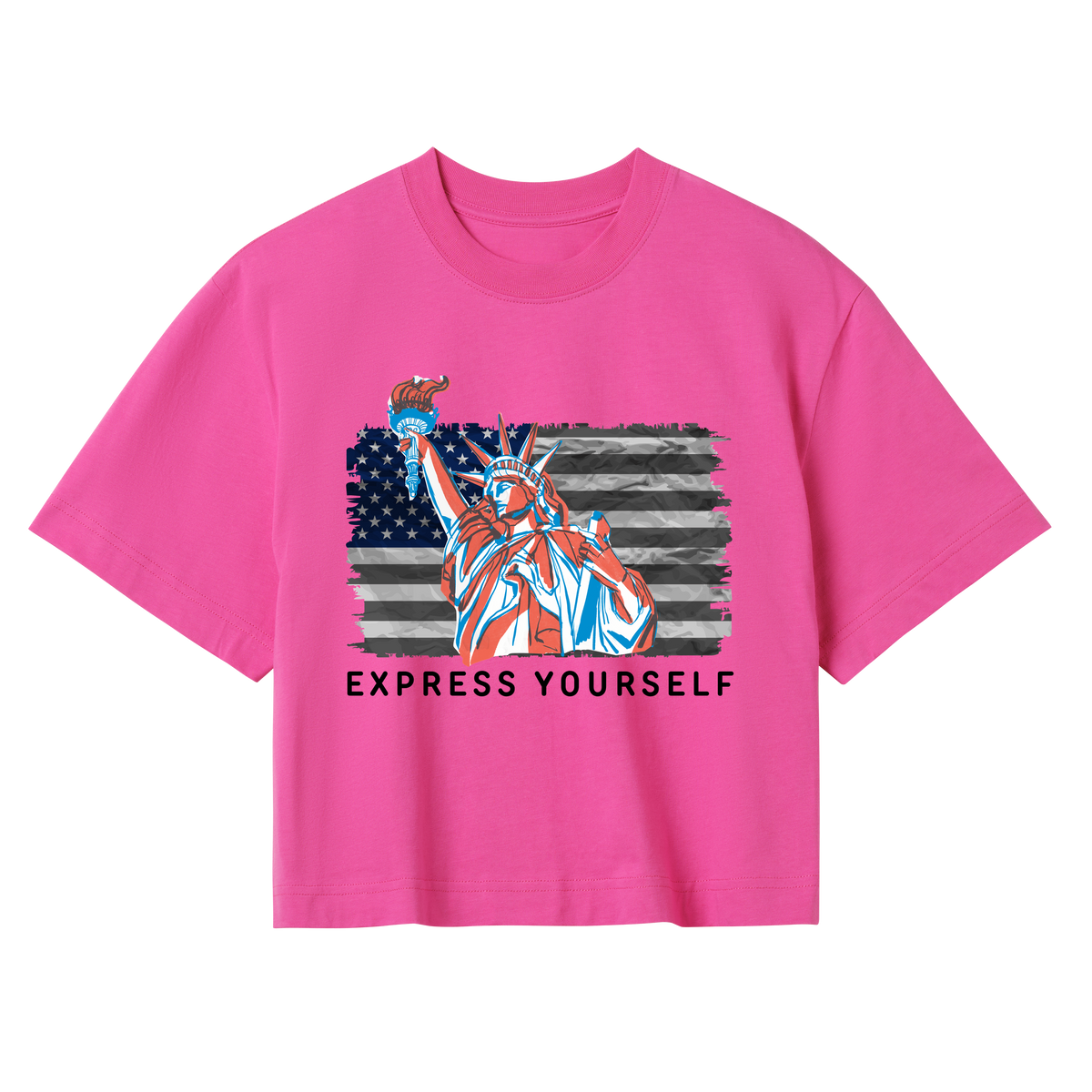 Liberty Unleashed Crop Top - 4th July Edition - Hyper pink women - Crop Top