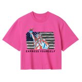 Liberty Unleashed Crop Top - 4th July Edition - Hyper pink women - Crop Top