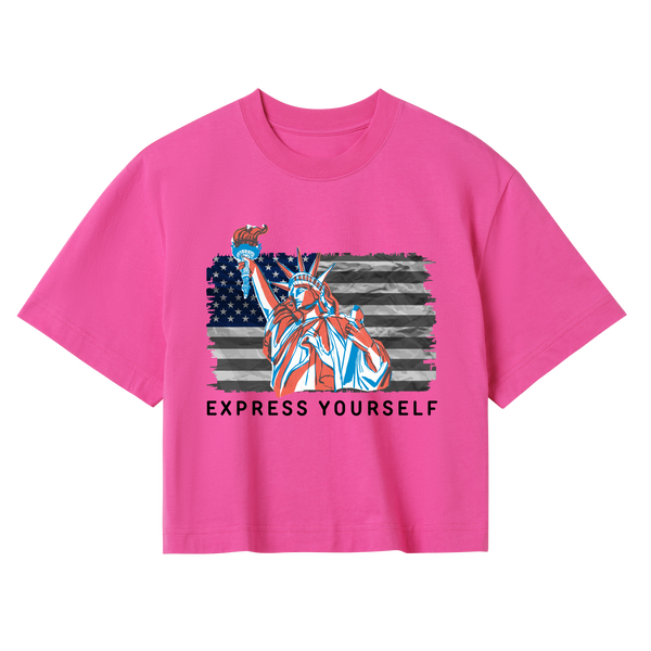 Liberty Unleashed Crop Top - 4th July Edition - Hyper pink women - Crop Top