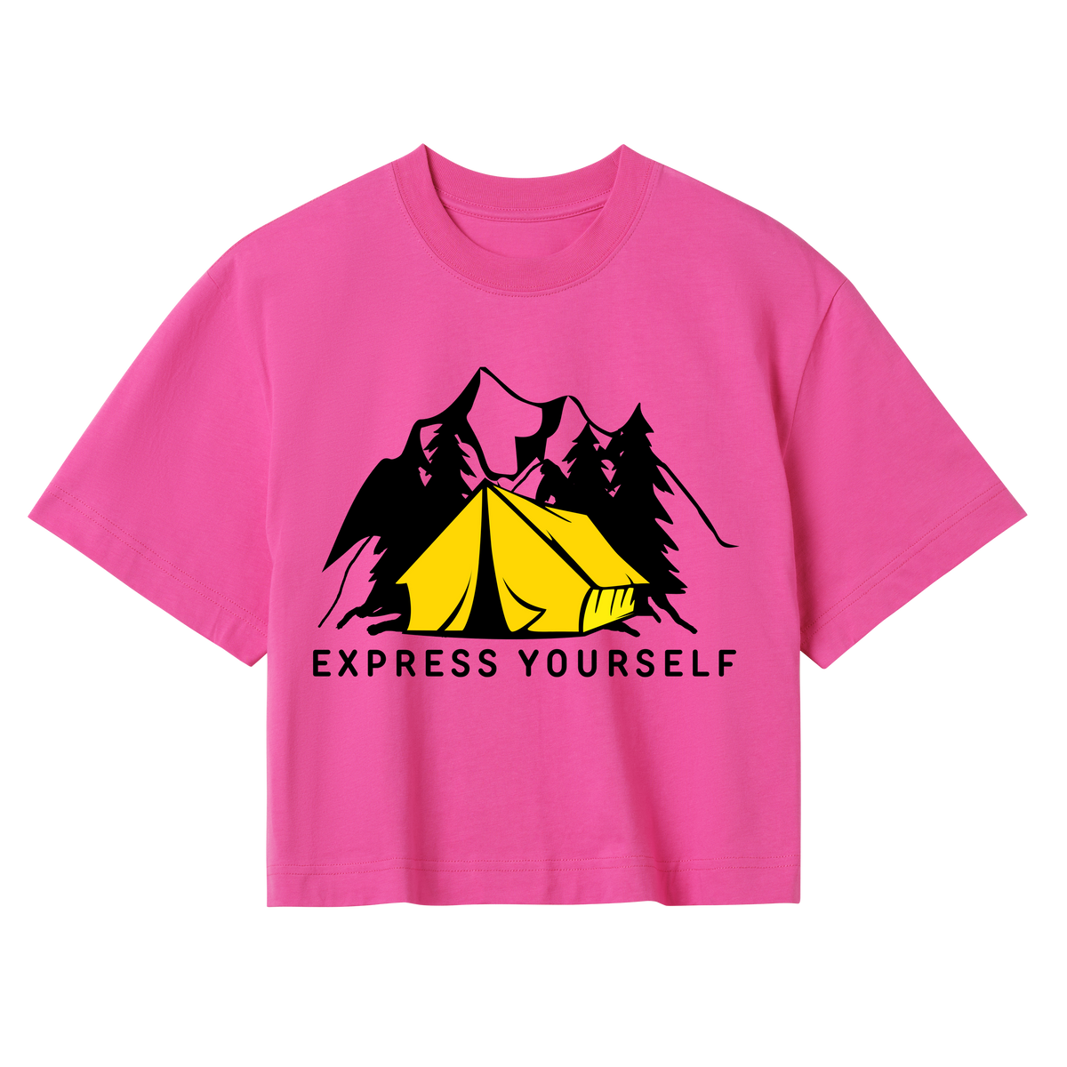 Camping Vibes - Tent Crop Top - Hyper pink women - Crop Tops