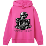 Gothic Appetite - Skeleton Pizza Lover Hoodie - Hyper pink women - Hoodies