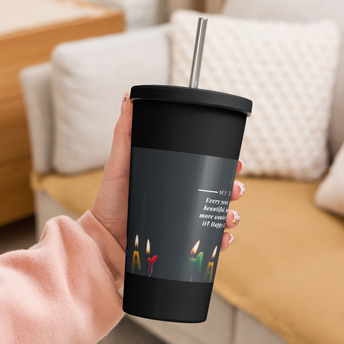 My Dear Wife – A Birthday Tumbler as Beautiful as You - Black - Tumblers