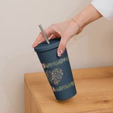 Charming Floral Art Tumbler - - Travel Mugs