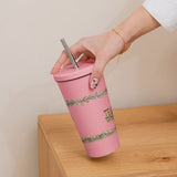 Charming Floral Art Tumbler - - Travel Mugs