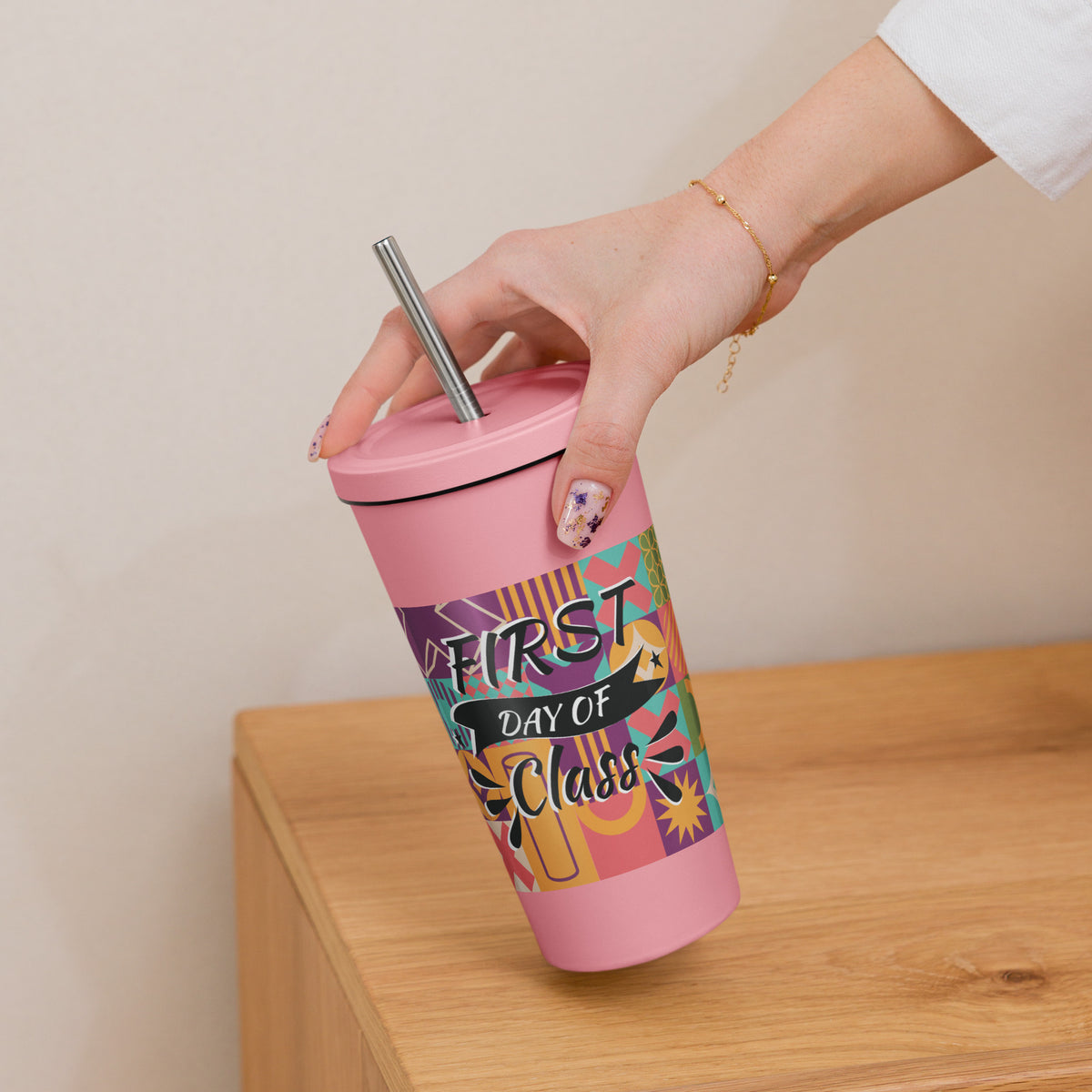 First Day Cheer - Vibrant Teacher Tribute Tumbler - - Tumblers