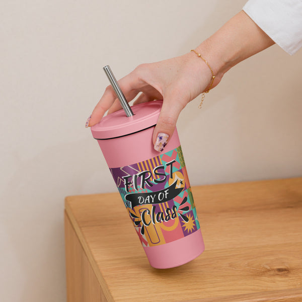 First Day Cheer - Vibrant Teacher Tribute Tumbler - - Tumblers