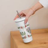 Charming Floral Art Tumbler - White - Travel Mugs