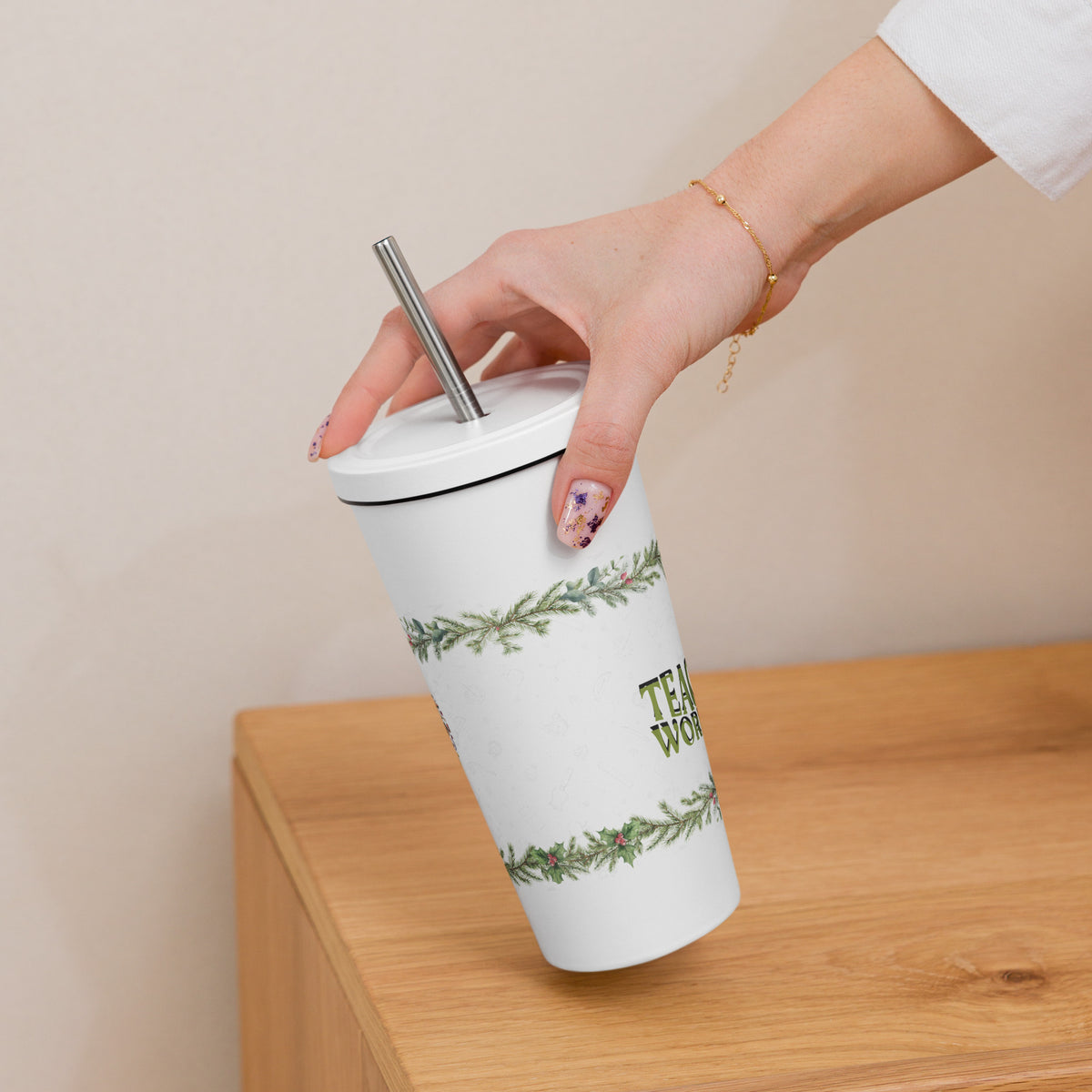 Charming Floral Art Tumbler - - Travel Mugs