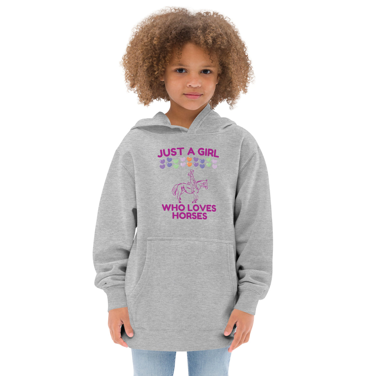 Just a Girl Who Loves Horses Kids Eco Hoodie - Athletic Heather - Kid's Hoodie