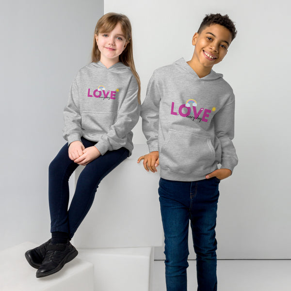 Love Every Day Kids Eco Hoodie - Athletic Heather - Kid's Hoodie