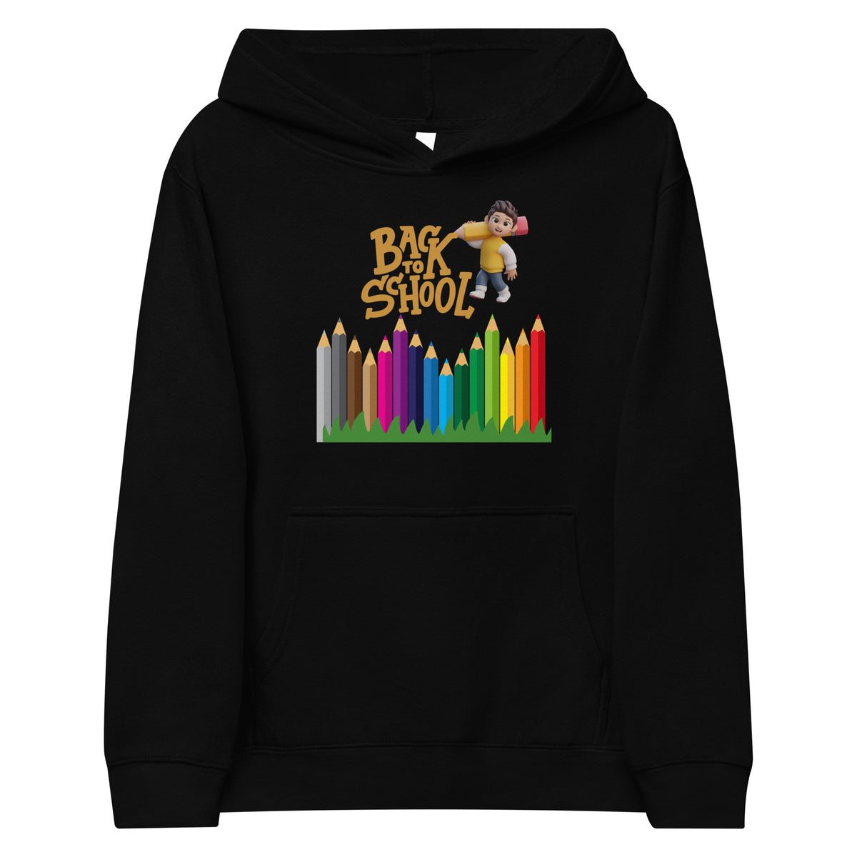 Colorful Adventures Await - Back to School Kids Hoodie - Black - Hoodies